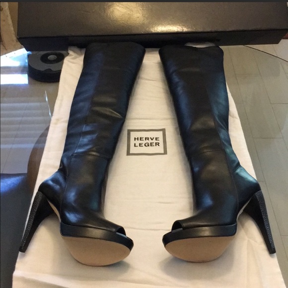 HERVE LEGER BOOTS 8 1/2 NEW - Picture 2 of 3